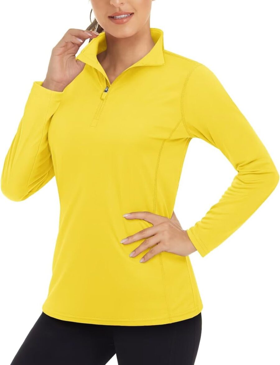 Women 1/4 Zip UPF 50+ Sun Shirts Long Sleeve Golf Shirts UV Protection Lightweight Swim Athletic Tops Quick Dry