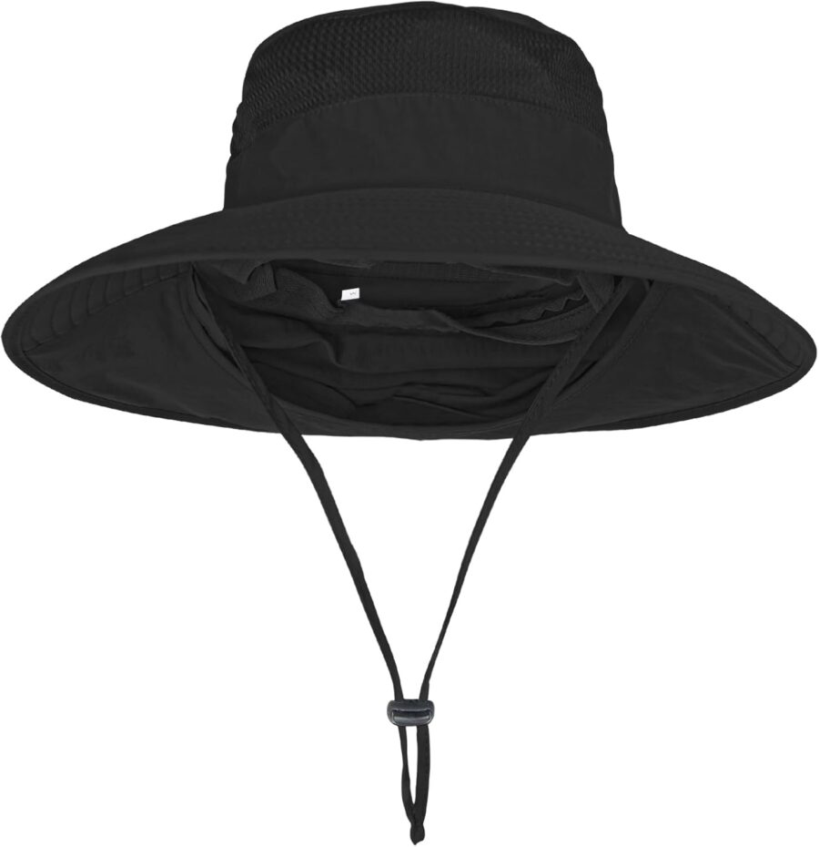 Sun Hats for Men Women Fishing Hat UPF 50+ Breathable Wide Brim Bucket Hats Summer UV Protection Safari Hat with Neck Flap - Image 2