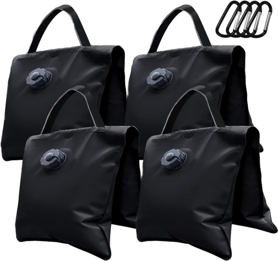 USA Saddle Design Water Weight Bag Heavy Duty Water Saddlebag Portable Water Bags Outdoor Weights Photo Video Studio Stand 4-Pack(Black)