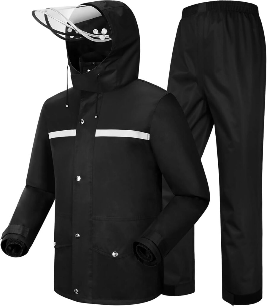 Rain Suit Waterproof Jacket and Trouser Suit Raincoat for Men and Women Outdoor All-Sport Breathable Anti-storm