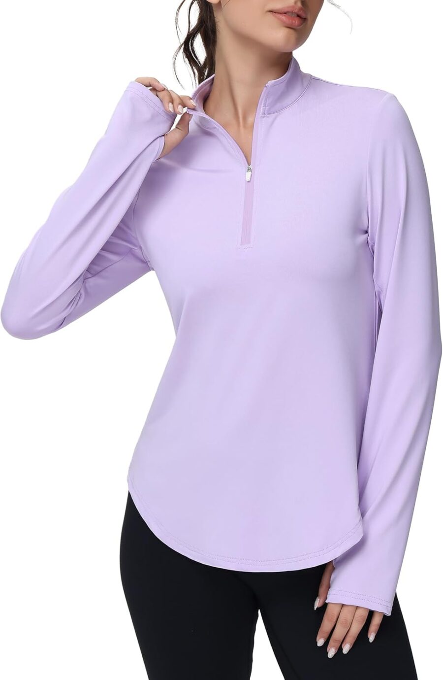 Women Golf Polo Long Sleeve Workout Tops V Neck UPF 50+ Sun Protection Quick Dry Lightweight Active Tennis Shirts