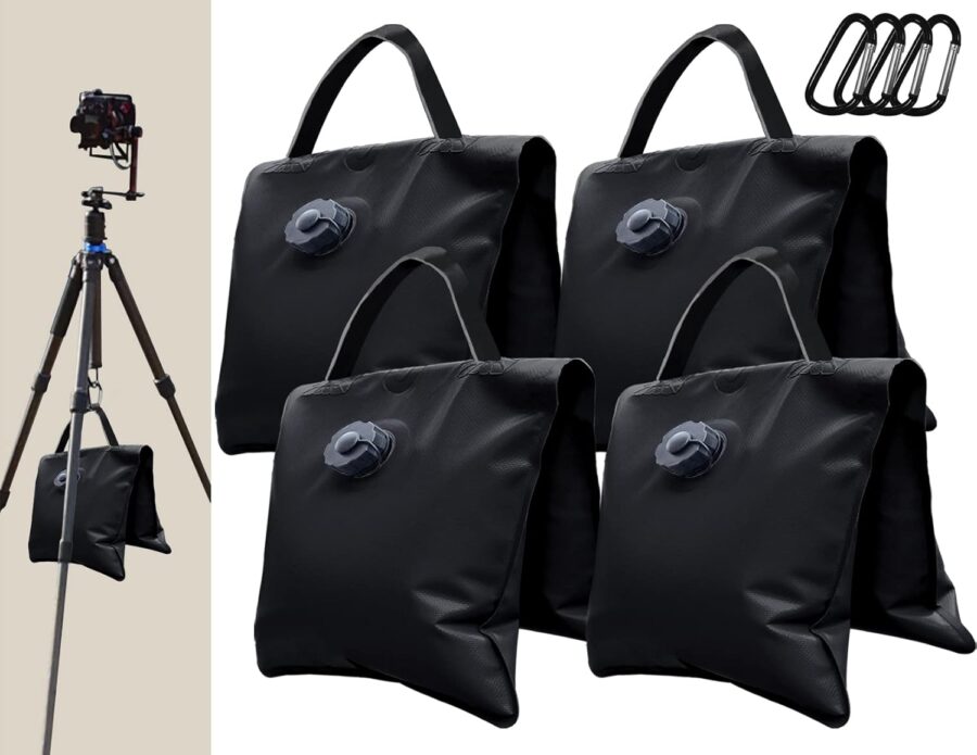USA Saddle Design Water Weight Bag Heavy Duty Water Saddlebag Portable Water Bags Outdoor Weights Photo Video Studio Stand 4-Pack(Black) - Image 2