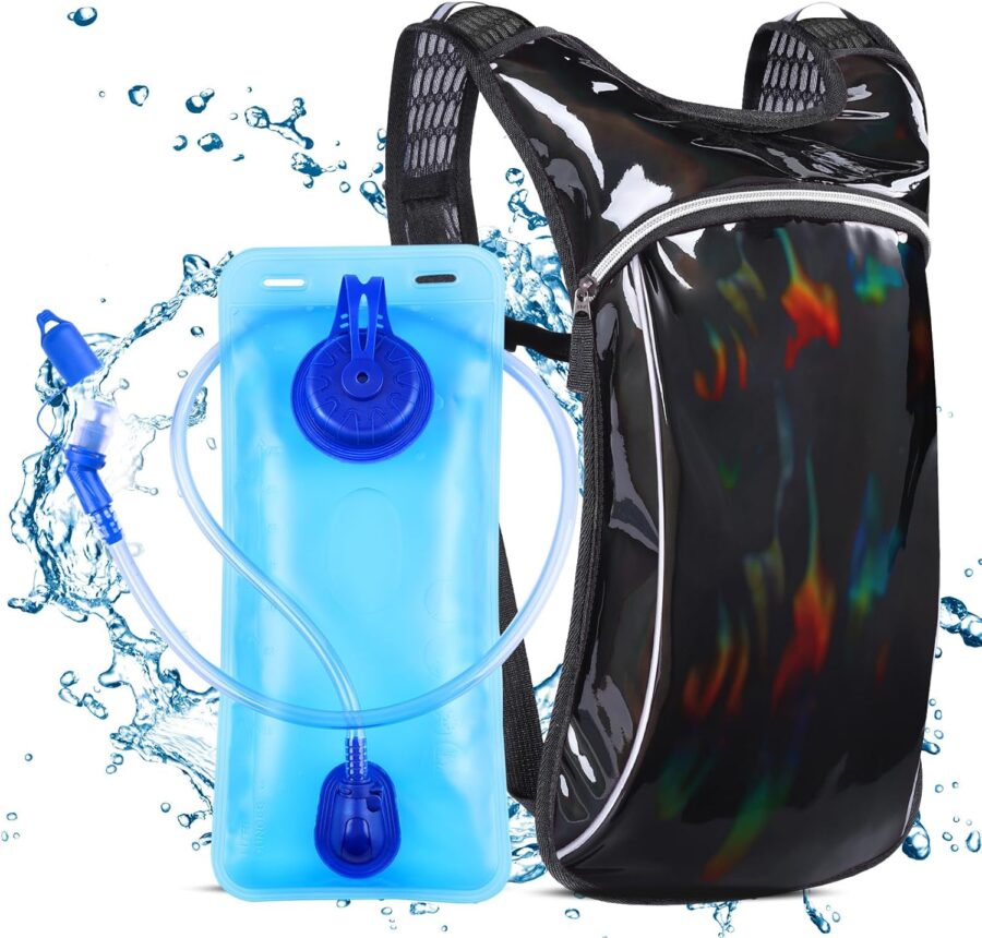 Hydration Pack, Hydration Backpack with 2L Hydration Bladder, Festival Essential Water Backpack for Hiking, Running, Cycling, and Music Festivals