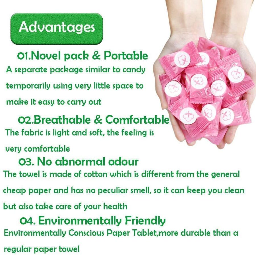 Compressed Towels,  Compressed Towel Tablets, Compressed Towels Tl, Towel Napkin Tissue, Soft Compressed Wipe, Portable Compressed Coin Tissue for Tl/Home/Outdoor Activities (30Pcs) - Image 2