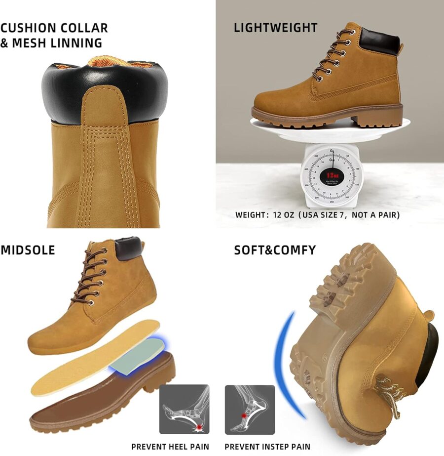 Women Work Boots Hiking - Waterproof Outdoor Construction Motorcycle Combat - Image 2