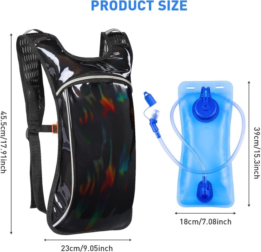 Hydration Pack, Hydration Backpack with 2L Hydration Bladder, Festival Essential Water Backpack for Hiking, Running, Cycling, and Music Festivals - Image 2