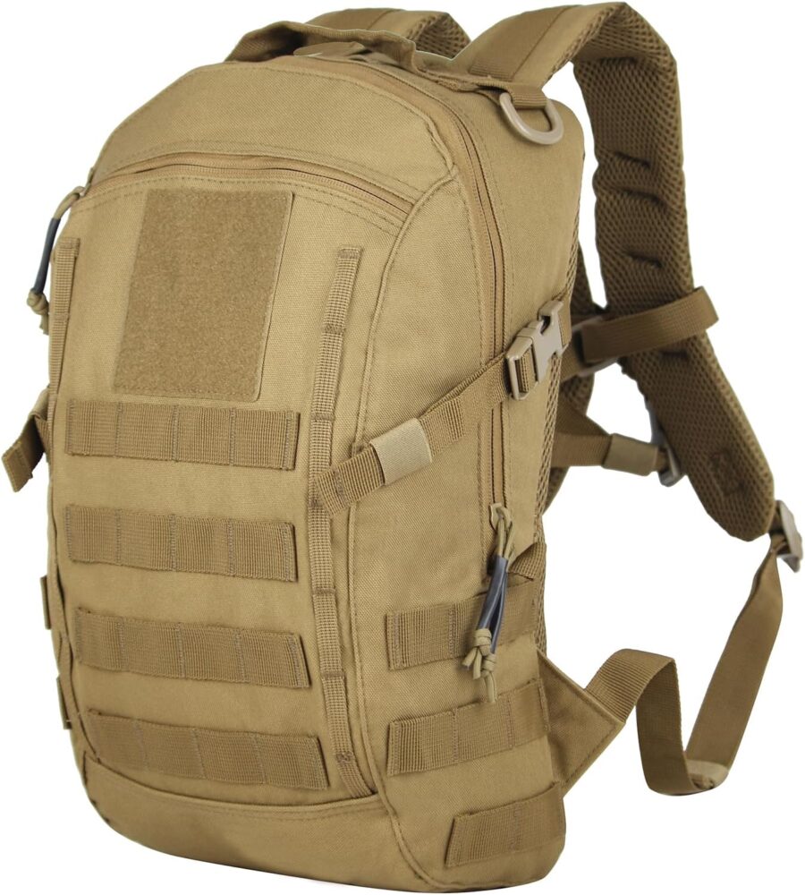 Small Tactical Backpack Military Daypack 12L  Bag Rucksack Army Daypack for Outdoor,Hiking,Camping,Travel (Tan)