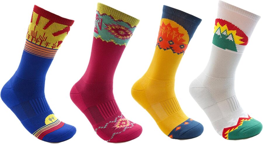 Moisture Wicking Hiking Socks | Pack of 4 - Unisex | Lightweight Socks for Outdoor | Quick Dry