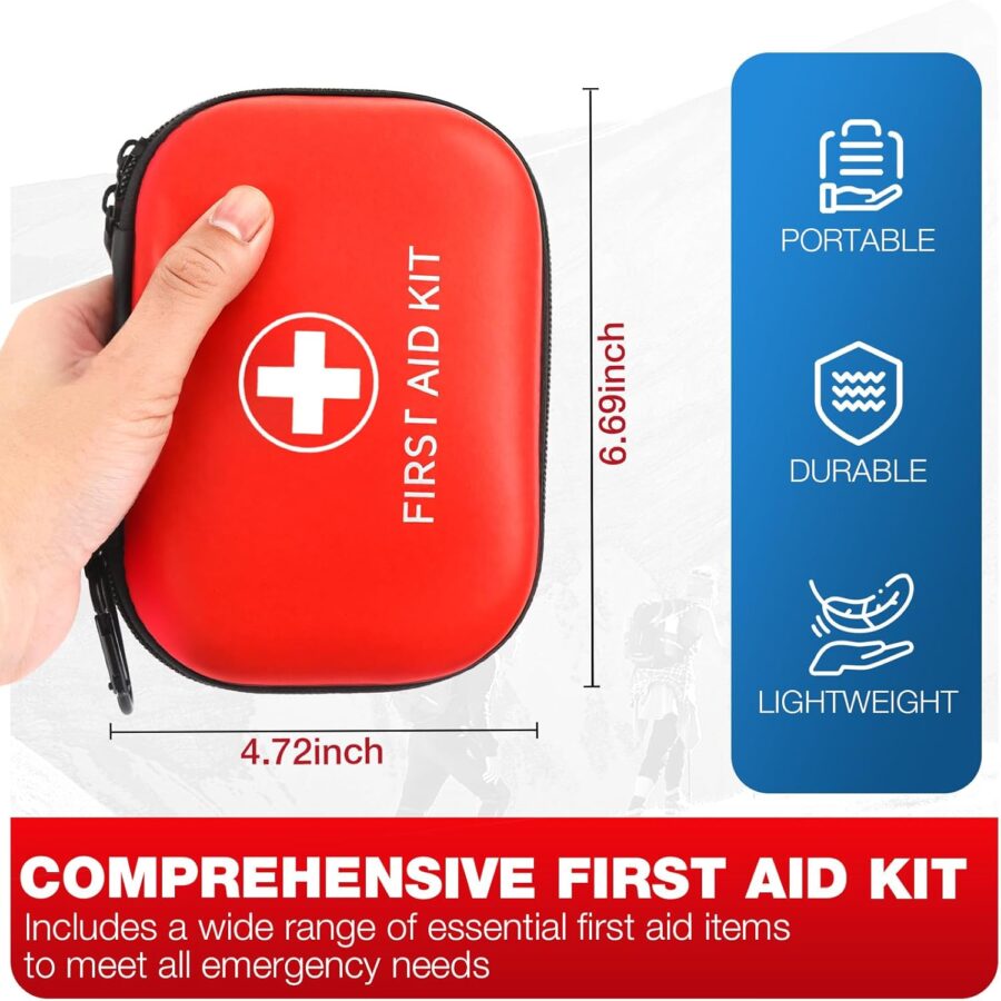 Mini First Aid Kit 100 PCS Emergency Kit for Home Car Tl Small First Aid Kits for Hiking Camping Portable Trauma Kit for Boat Vehicle Outdoor Survival - Image 2