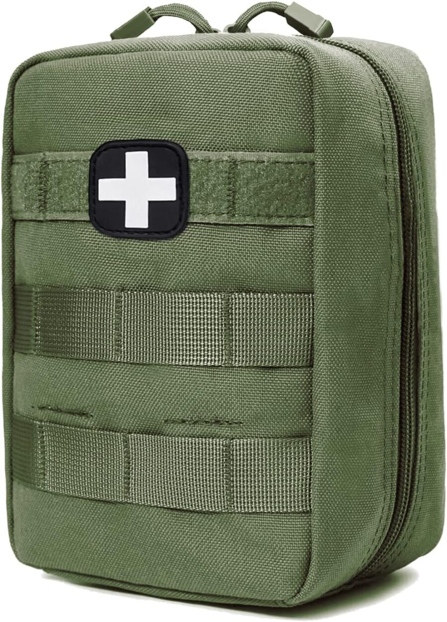 First Aid Kit  Medical  Pouch,  Tactical Med Emergency Trauma Bag for Camping Home Car Hiking Hunting (Olive Drab)