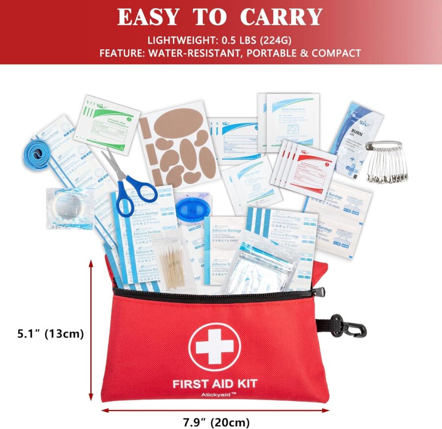 Mini First Aid Kit - 140 Piece Small First Aid Medical Kit for Car, Home, Office, Tl, Camping, Sports, Outdoor, School - Emergency First Aid Supplies and Survival Kit - Image 2